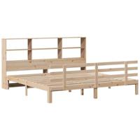 Bed met boekenkast zonder matras massief grenenhout 180x200 cm - thumbnail