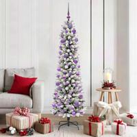Kunstkerstboom met 300 LED Wit 180 cm PVC en Metaal en Plastic - thumbnail
