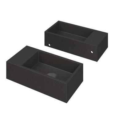 INK - Fontein Quartz Links Zonder Kraangat - 360x180x90 mm - Zwart