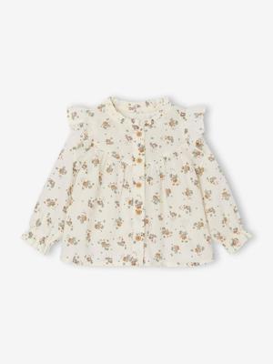 Babyblouse met ruches vanille Babyblouse met ruches vanille