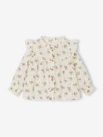 Babyblouse met ruches vanille - thumbnail
