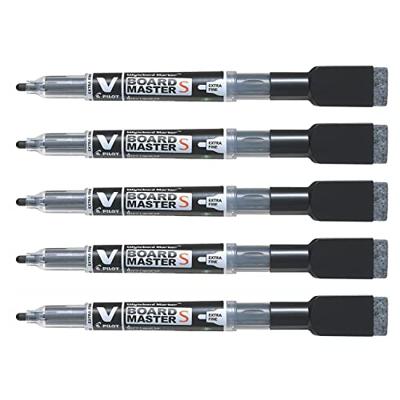 Whiteboardmarker Pilot met wisser rond extra fijn zwart