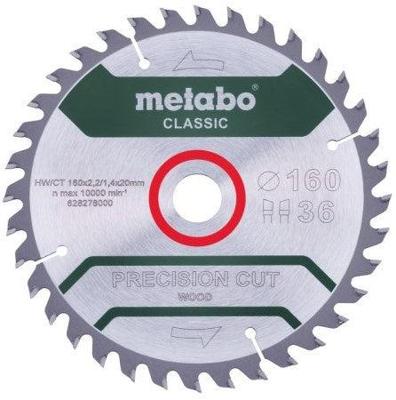 Metabo PRECISION CUT WOOD CLASSIC 628278000 Cirkelzaagblad 160 x 20 x 1.4 mm Aantal tanden: 36 1 stuk(s)