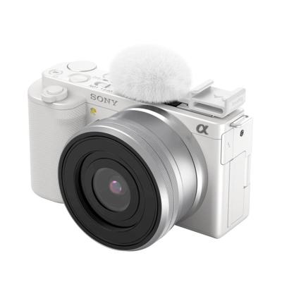 SmallRig 4734 Cold shoe adapter met harig windscherm (wit) voor Sony ZV-serie camera's