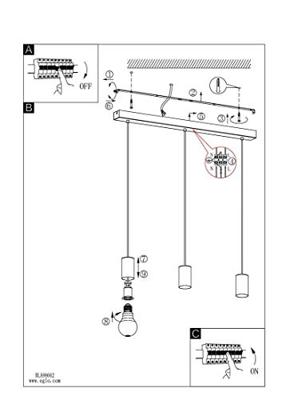 Eglo Hanglamp Pozueta black E27 3x 40Wtt
