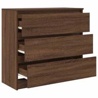Dressoir 80x35x76 cm spaanplaat bruin eikenkleurig - thumbnail