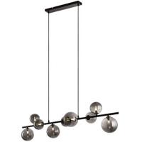 Freelight Hanglamp Calcio 9 lichts L 125 cm excl. 9x G9 LED rook glas zwart - thumbnail