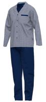 Gotzburg Doorknoop pyjama jersey blauw - thumbnail