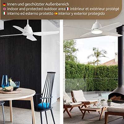 Lucci AIR Aria Plafondventilator 68 W (Ø x h) 122 cm x 33 cm Wit Met afstandsbediening