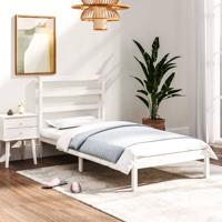 Bedframe massief hout wit 90x190 cm - thumbnail