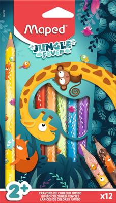 Maped kleurpotlood Jungle Fever Jumbo, etui van 12 stuks, assorti Maped kleurpotlood Jungle Fever Jumbo, etui van 12 stuks, assorti