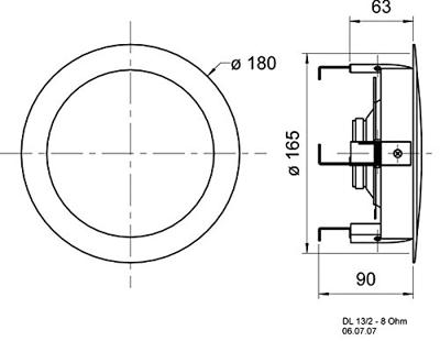 DL 13/2 T - 8 Ohm - 13 cm (5") HiFi-plafondluidspreker
