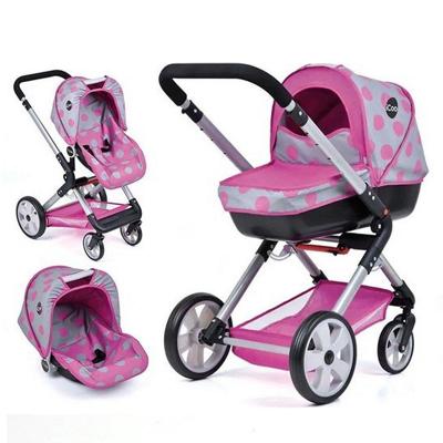Basic Icoo 4in1 manhatten poppenwandelwagen roze/zwart