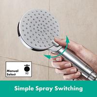 Badrandmengkraan HansGrohe Vernis Shape 2-Gats met Stopkraan en Vernis Blend Handdouche Vario Chroom - thumbnail