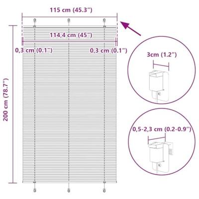 Pliss rolgordijn 115x200cm stofbreedte 114,4cm polyester roze