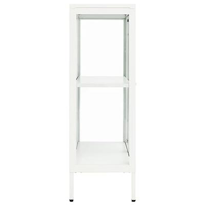 Dressoir 75x35x105 cm staal en glas wit