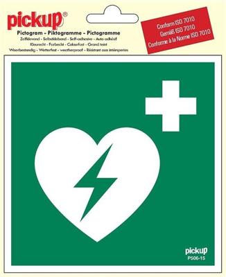 Sticker AED - 150x150 mm.