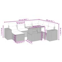 5-delige Loungeset met kussens poly rattan en acaciahout beige - thumbnail