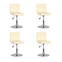 Eetkamerstoelen 4 st draaibaar stof crèmekleurig - thumbnail