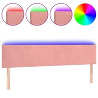 Hoofdbord LED 180x5x78/88 cm fluweel roze - thumbnail