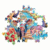 Clementoni legpuzzel kunstwerken olifanten carnaval, 500st. - thumbnail