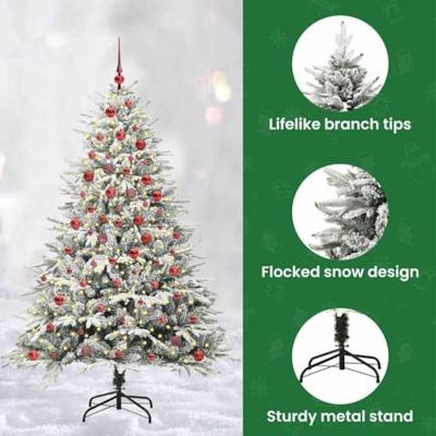VidaXL Artificial pre-lit kerstboom met ballenset groen 180 cm