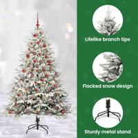 VidaXL Artificial pre-lit kerstboom met ballenset groen 180 cm - thumbnail