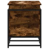 Opbergbox met deksel 80x40x51,5 cm bewerkt hout gerookt eiken - thumbnail