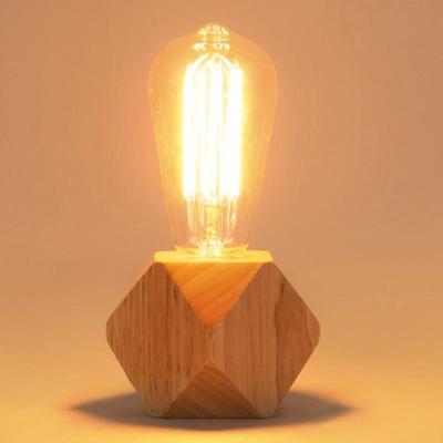 Massief houten decoratie LED nachtlampje moderne minimalistische warme slaapkamer bed lamp kleine tafellamp zonder LED-lampen EU plug