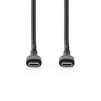 Nedis USB-Kabel | USB 2.0 | USB-C™ Male | USB-C™ Male | 240 W | 480 Mbps | Vernikkeld | 2.00 m | Rond | PVC | Zwart | Label - CCGL60710BK20 - thumbnail