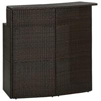 Tuinbartafel 120x55x110 cm poly rattan bruin - thumbnail