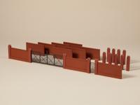 Auhagen 41622 H0 Omheining met poorten Bouwpakket - thumbnail