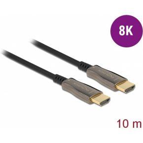 Delock 84034 HDMI-kabel HDMI Aansluitkabel HDMI-A-stekker 10 m Zwart 4K UHD, Vergulde steekcontacten