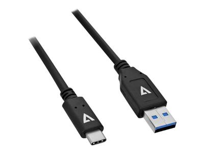V7 V7U3.1AC-1M-BLK-1E USB3.1A naar USB-C-kabel 1m Zwart