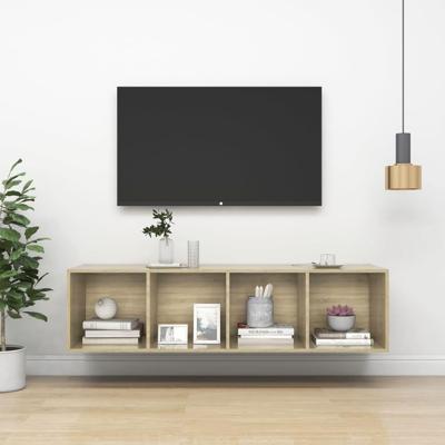 Tv-wandmeubel 37x37x142,5 cm bewerkt hout sonoma eikenkleurig Tv-wandmeubel 37x37x142,5 cm bewerkt hout sonoma eikenkleurig