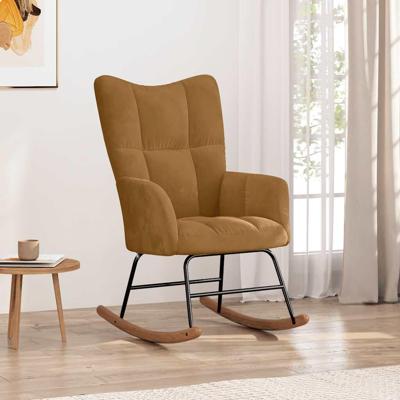 Schommelstoel fluweel bruin