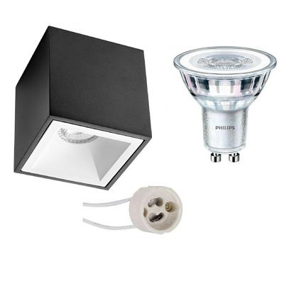 Philips CorePro 840 Opbouwspot Set - Verdiept Vierkant - Mat Zwart/Wit - 3.5W - 4000K