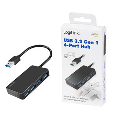 LogiLink UA0396 USB 3.1 Gen 1-hub Zwart