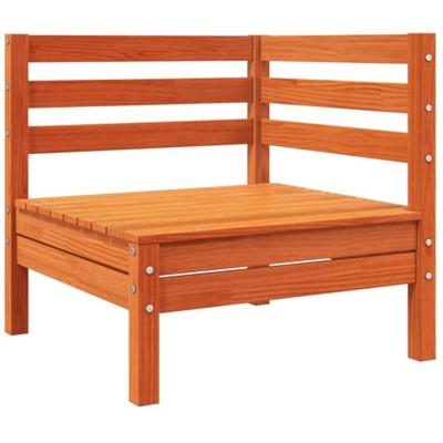 Tuinhoekbank met kussens massief grenenhout wasbruin