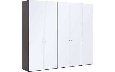 Goossens Kledingkast Easy Storage Ddk, Kledingkast 253 cm breed, 220 cm hoog, 5x glas draaideur