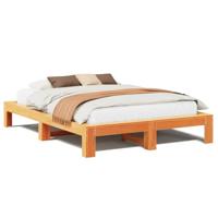 Bedframe zonder matras massief grenenhout wasbruin 140x200 cm - thumbnail