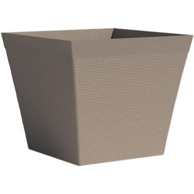 Vierkante pot - GARDEN ID - Green Care Impact Taupe - 39 x 33 cm - 10 jaar garantie - 100% gerecycled - UV-/gelbestendig