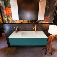 Badkamermeubelset Mondiaz Erin 120 cm met 1 Lade met RIDGE Wastafel Midden Linen met 1 kraangat Greeploos Mat Smag - thumbnail