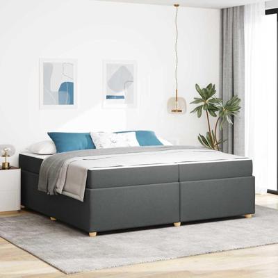 Bedframe met matras Anders Donkergrijs 200 x 200 cm Stof