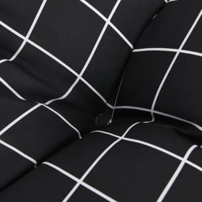 VidaXL Stoelkussens 2 st hoge rug ruitpatroon oxford stof zwart