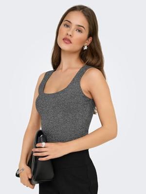 Only Onlea Glitter S/l 2-ways Top Jrs Noos Tops En Singlets Black Silver Glitter
