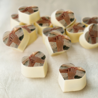 Chocolade traktatie met foto - Praliné - 50 stuks - Hart - thumbnail