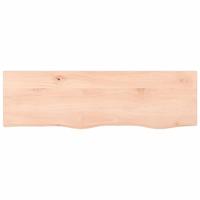 Wandschap 100x30x(2-4) cm onbehandeld massief eikenhout - thumbnail