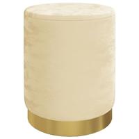 Hocker met opbergruimte rond fluweel abrikooskleurig - thumbnail