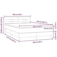 Boxspring met matras fluweel lichtgrijs 160x210 cm - thumbnail